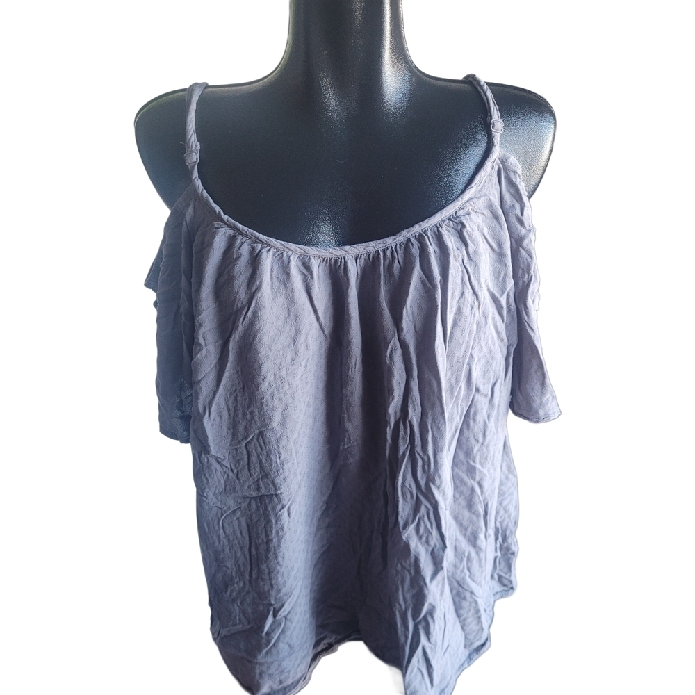 Torrid Gray Off-Shoulder Short Sleeve Top Size 1X